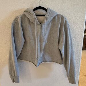 Brandy Melville Grey Cropped Hoodie